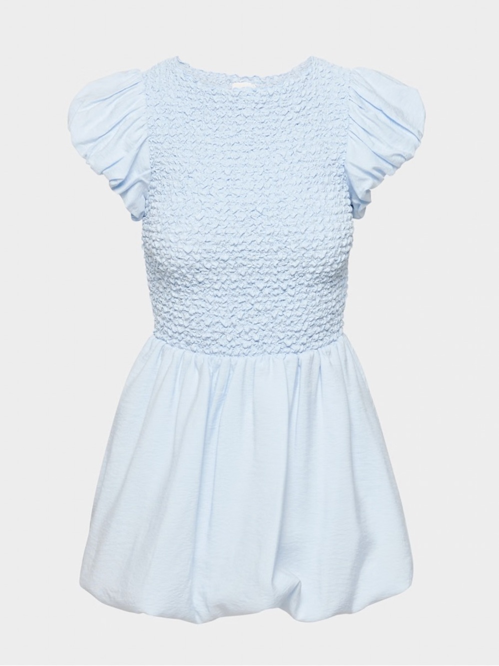 Aritzia Wilfred Light Blue Smocked Puff-Sleeve Lark Dress size XS
